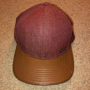 Supreme SnapBack Hat - Brown Leather Brim